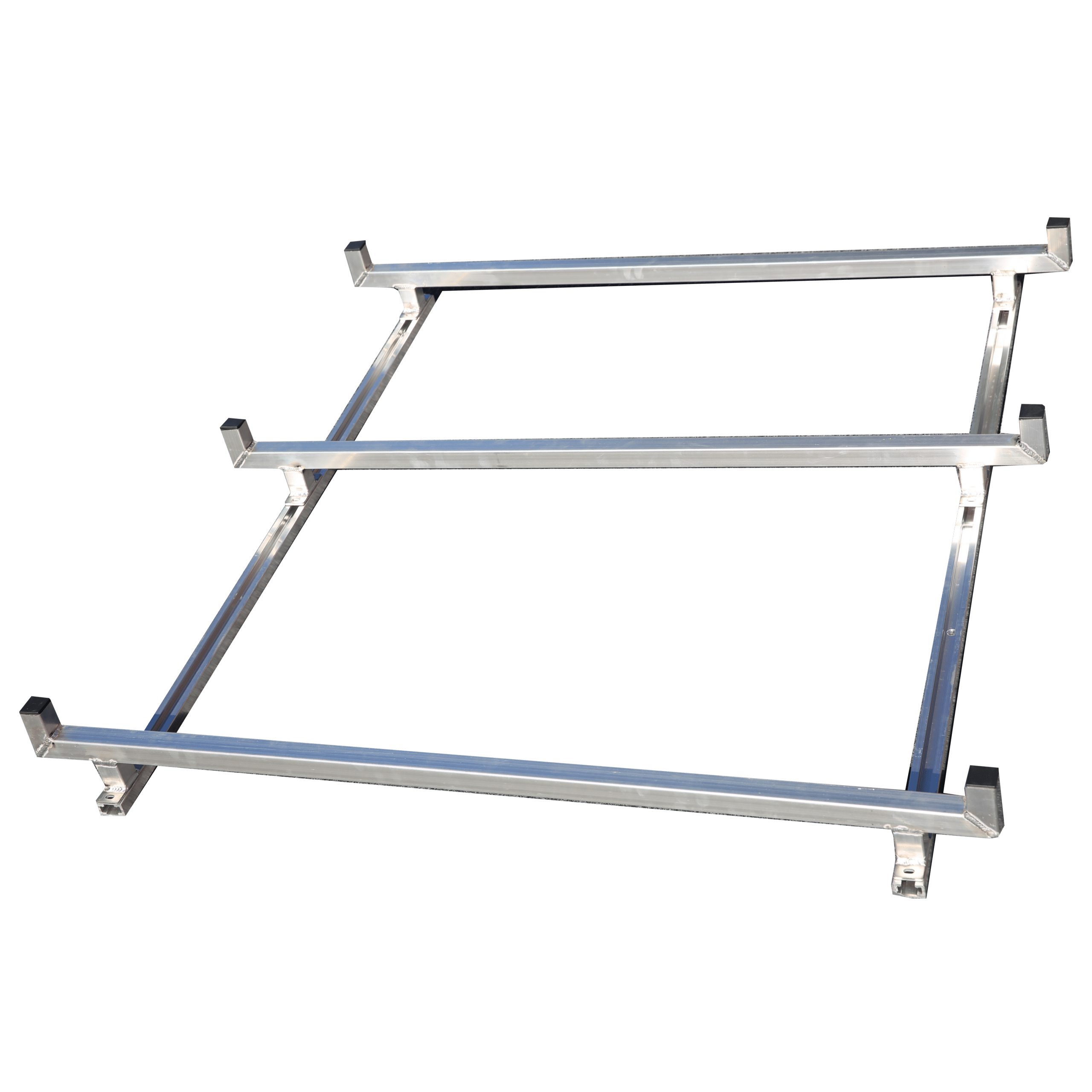 Aluminium three-bar roof rack with Unistrut channel