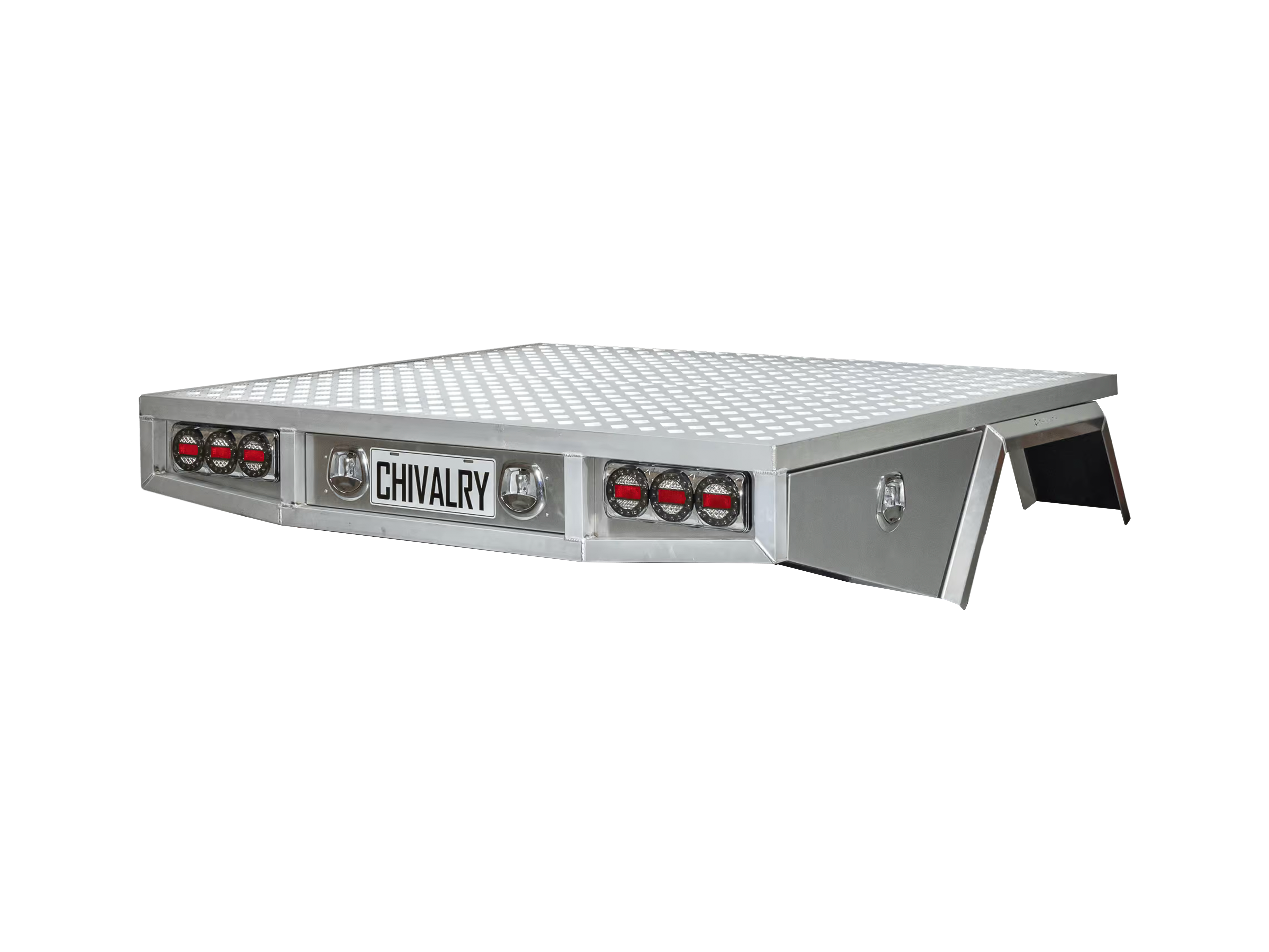 Long 2100mm aluminium tray with LED tail light system