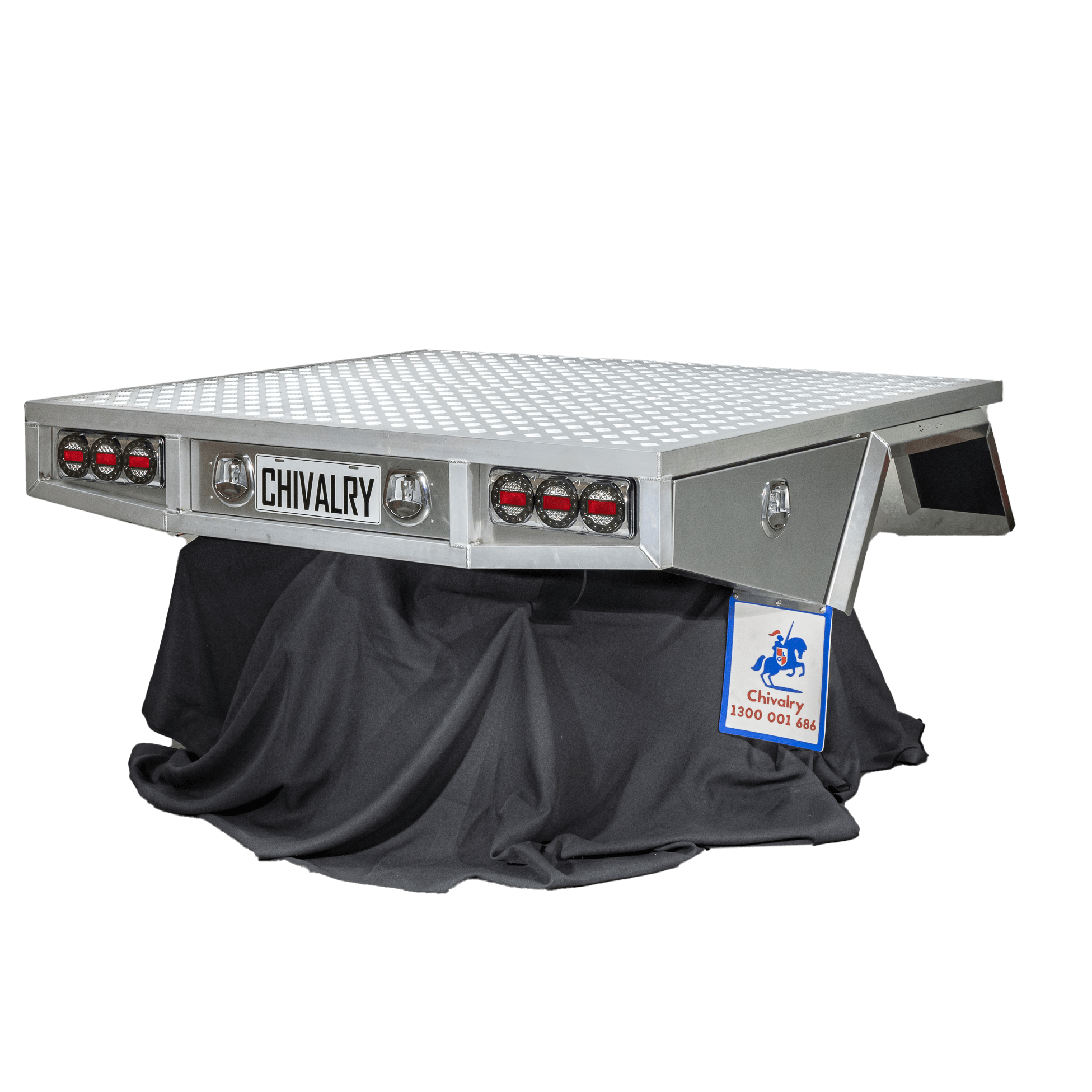 Aluminium UTE tray, from L&G Chivalry T3-1800 dual cab full tray.