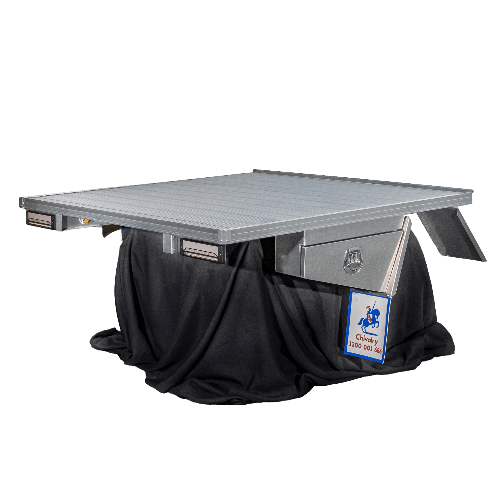 Polished aluminium canopy tray designed for strength and function