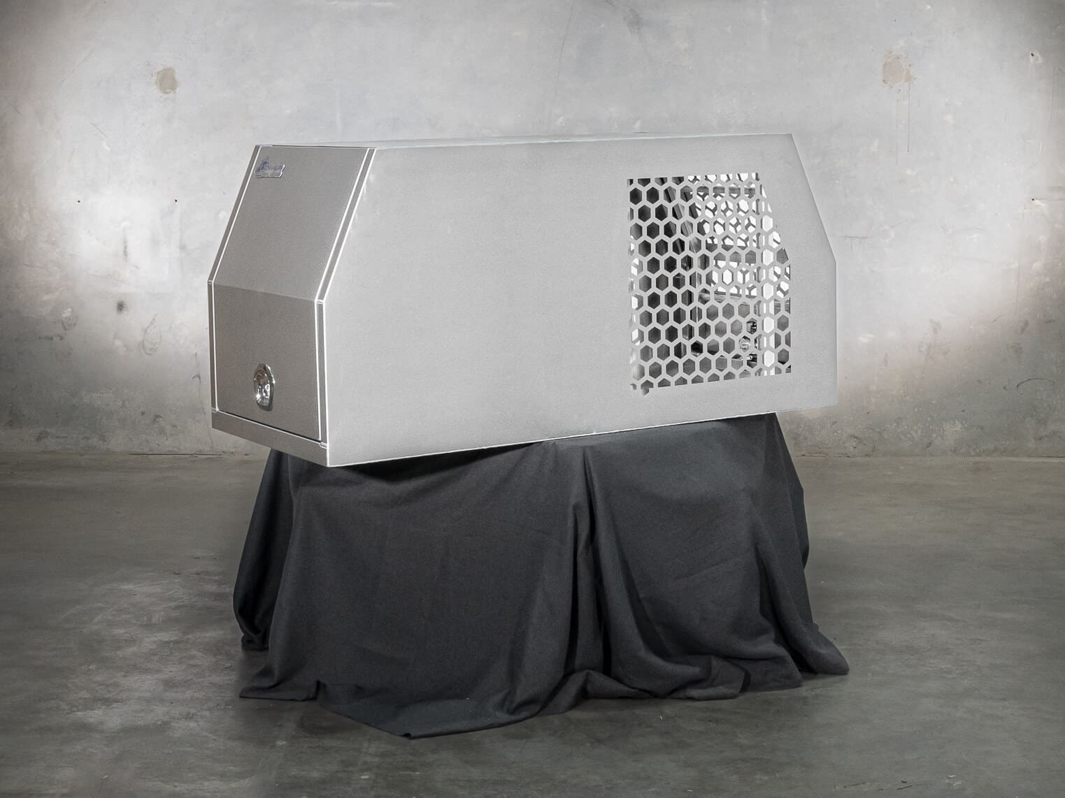 Dual-purpose canopy combining a ventilated dog box with a regular enclosed canopy space
