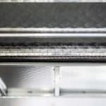 Close-up of the aluminium UTE canopy roof showing internal bracing and weather-sealed joints