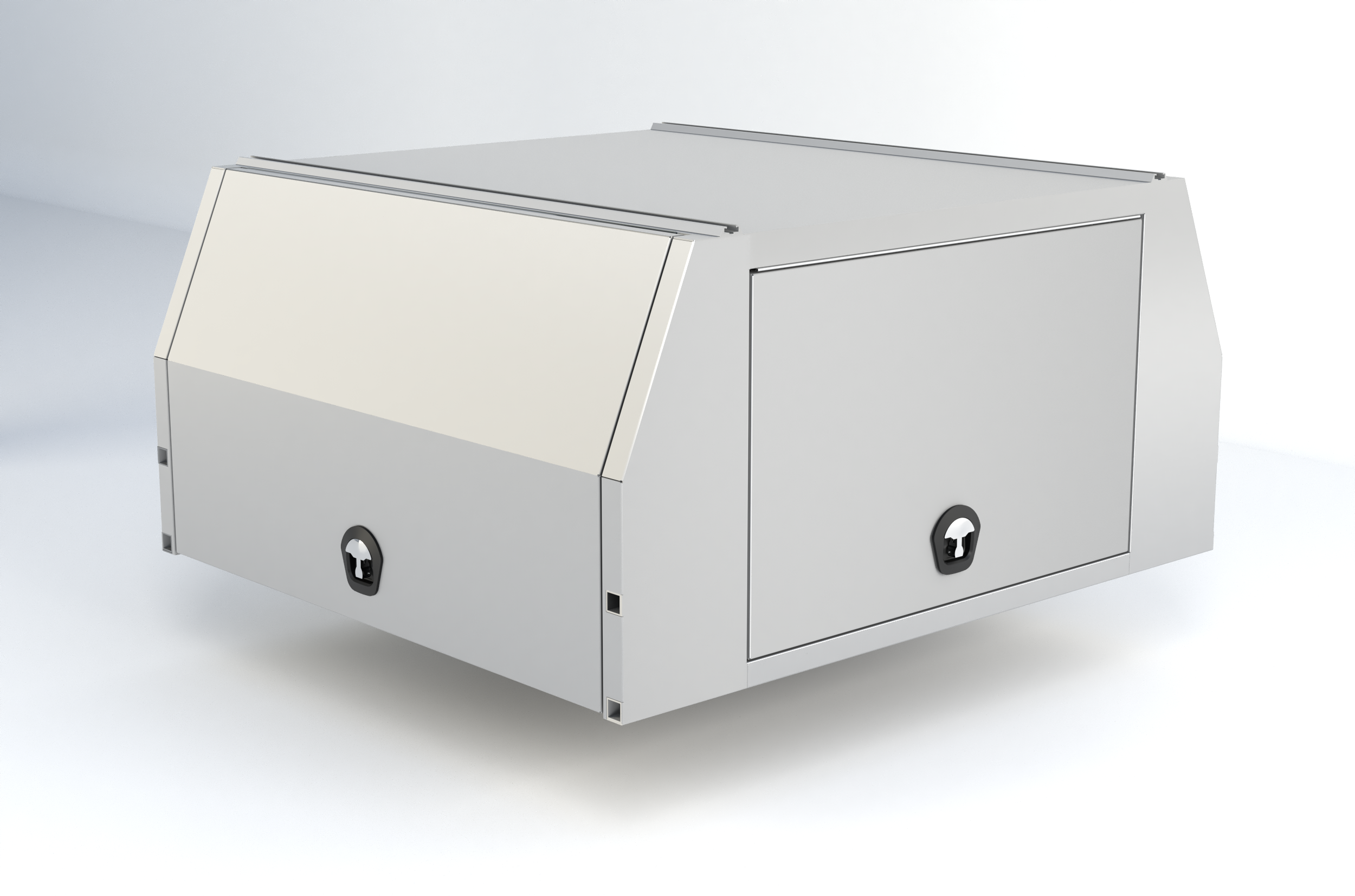 Closed system of the X3-1650 3 Doors Raw Alloy UTE Canopy