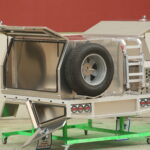UTE canopy setup with rear ladder rack and under-tray toolboxes