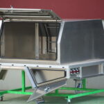 Polished metal UTE canopy setup with simple, durable design