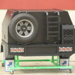 Black UTE canopy setup featuring storage drawers and ladder rack