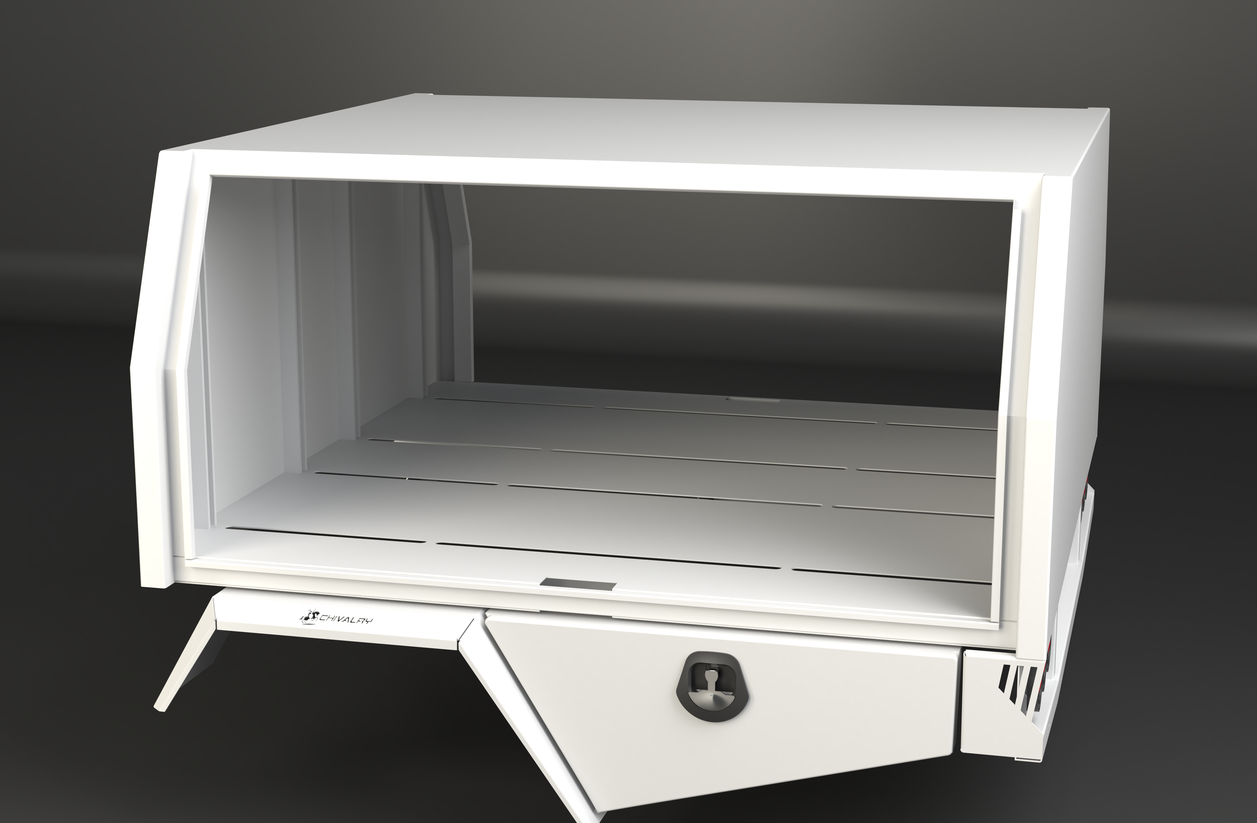 Professional-grade white service body designed for work UTEs