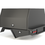 Heavy-duty black flat alloy service body featuring a sleek design