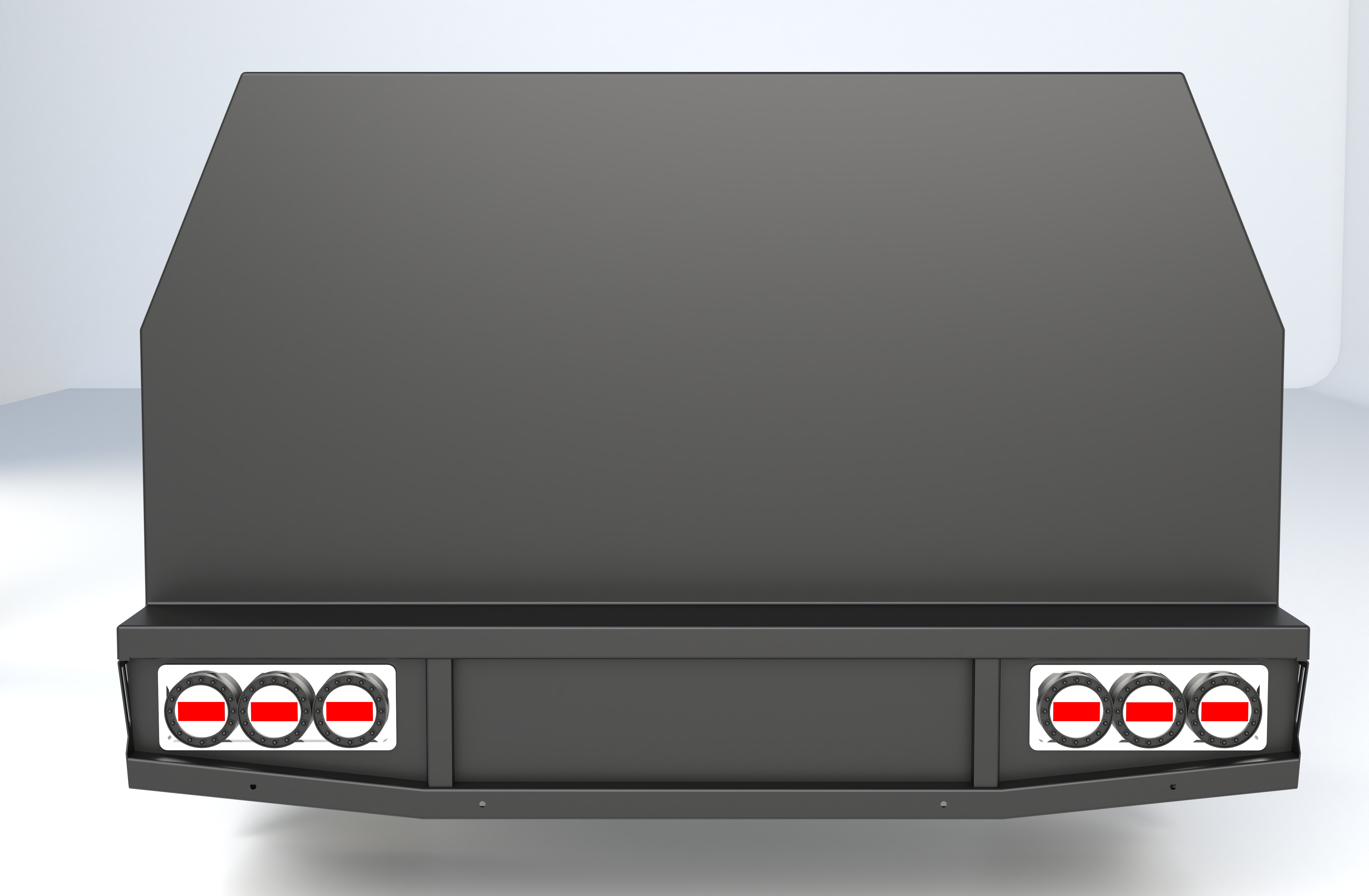 Matte black aluminium service body with two side-opening doors