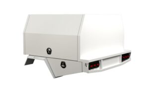 S3 1650mm Unistrut Floor Service Body (1800mmL Base) Flat Alloy with 2 Door White