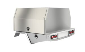 S3 1650mm Unistrut Floor Service Body (1800mmL Base) Flat Alloy with 2 Door Raw Alloy