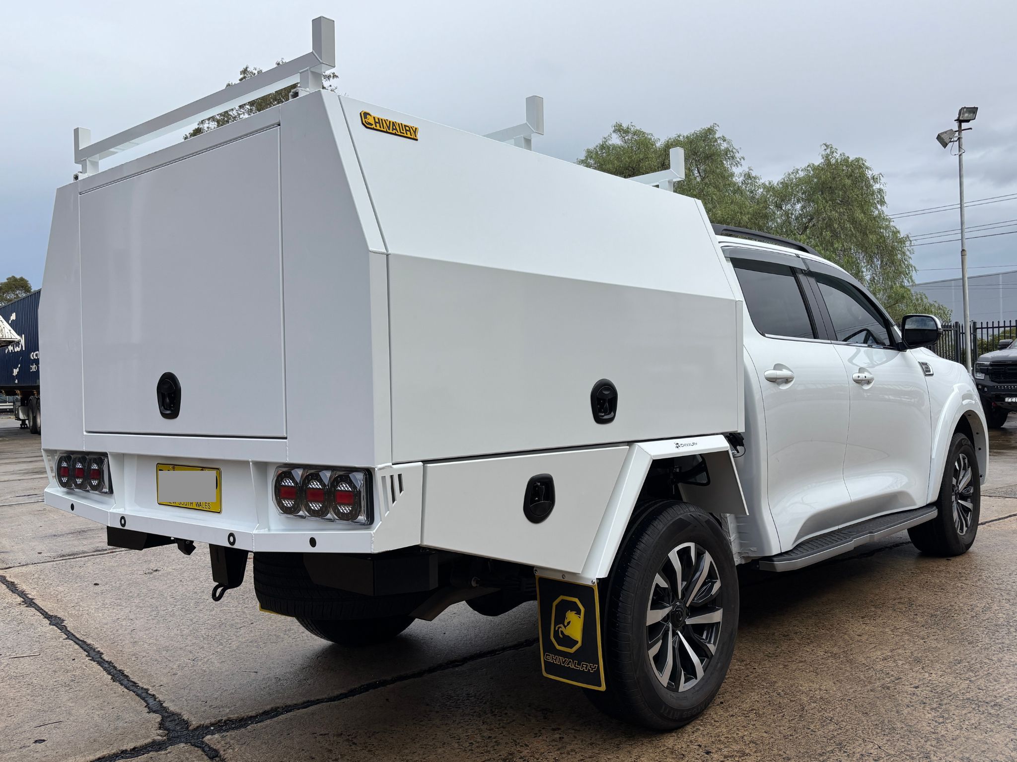 Premium white alloy service body with LED tail lights