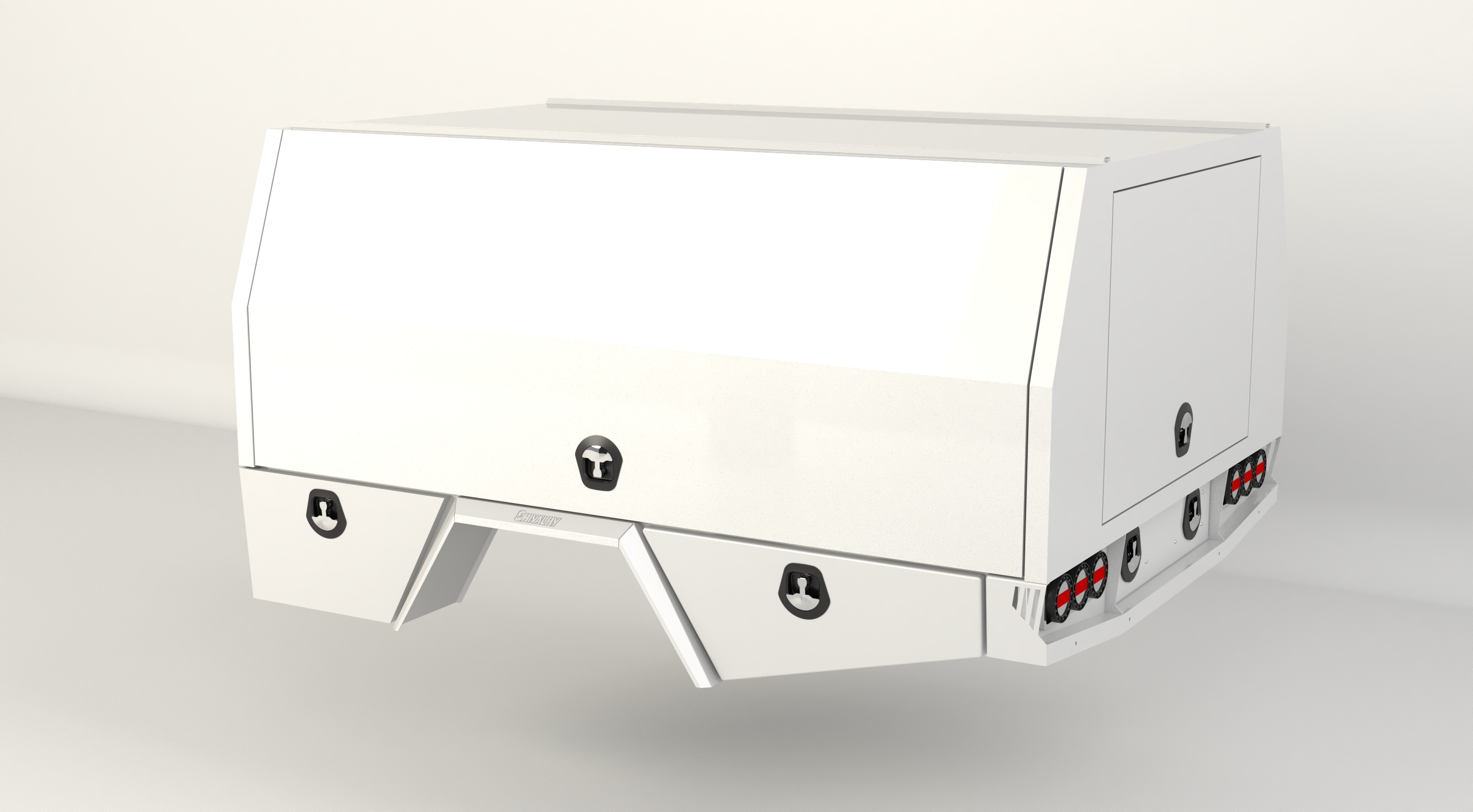 Modern service body canopy offering secure storage space