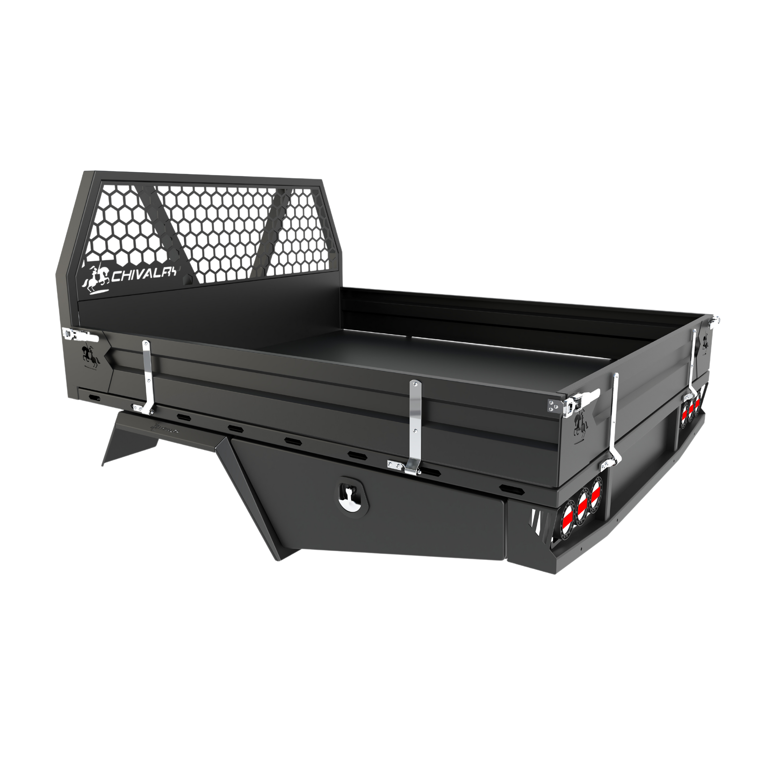 Heavy-duty alloy tray in black for dual cab UTEs